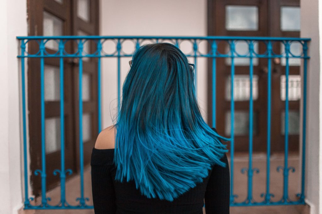 girl with blue hair