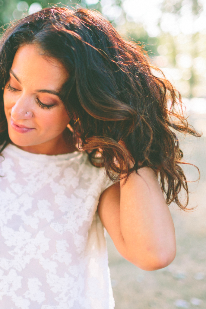 woman with wavy hair