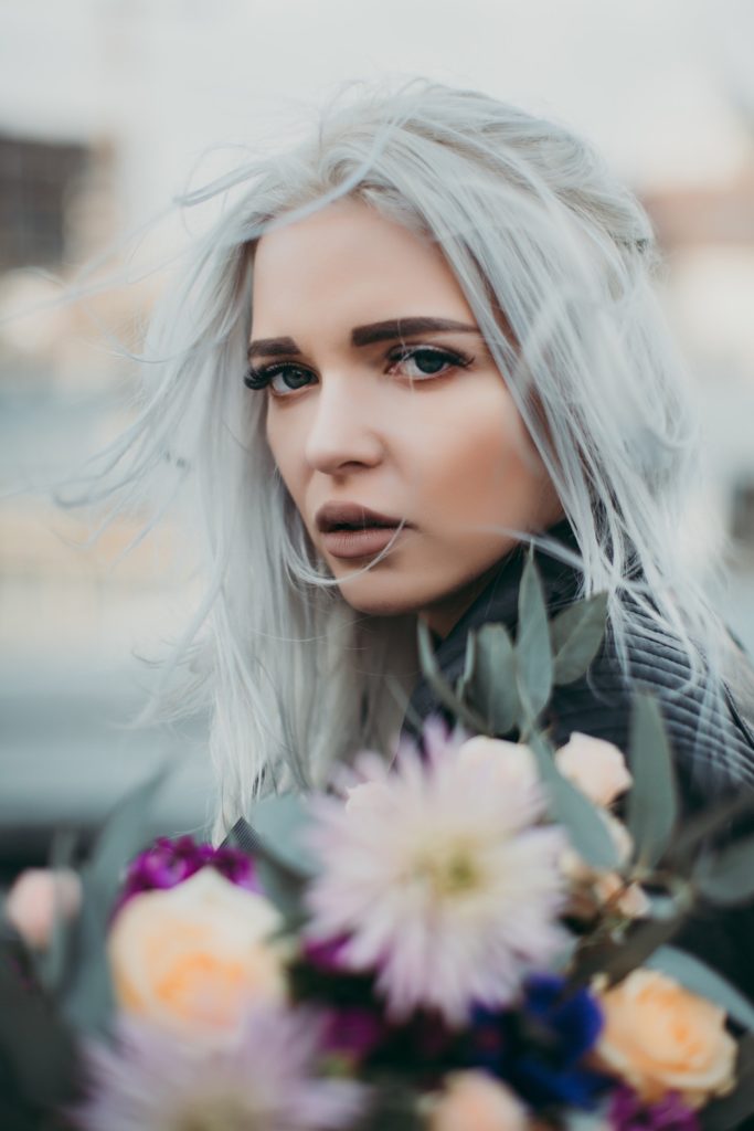 girl with the gray hair