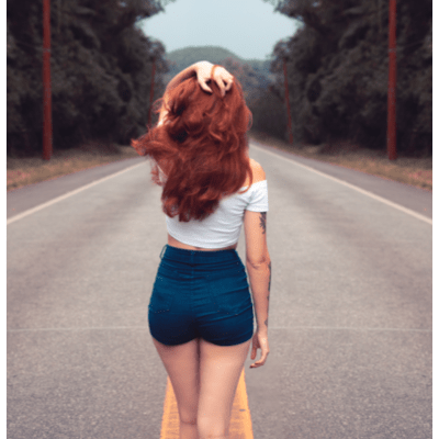 woman on the road